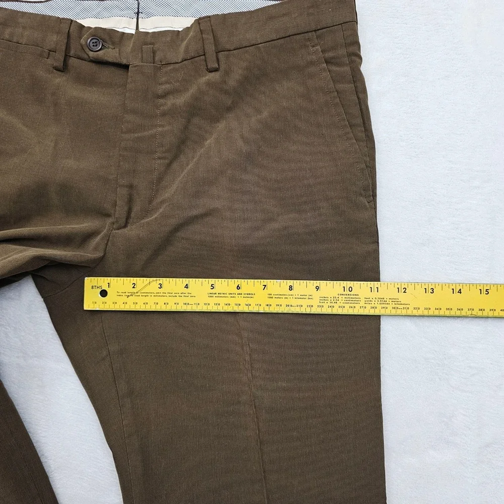 Luciano Barbera Trousers Pants Mens 52 34x29 Brown Cotton Cuffed Italy Preppy